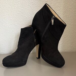 HOBBS London Elegant Black Suede platform Ankle Boots 4” heel US11